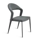 2 Stühle mit farbigem Kunstlederbezug und lackiertem Metallgestell - Boccaccio Viadurini