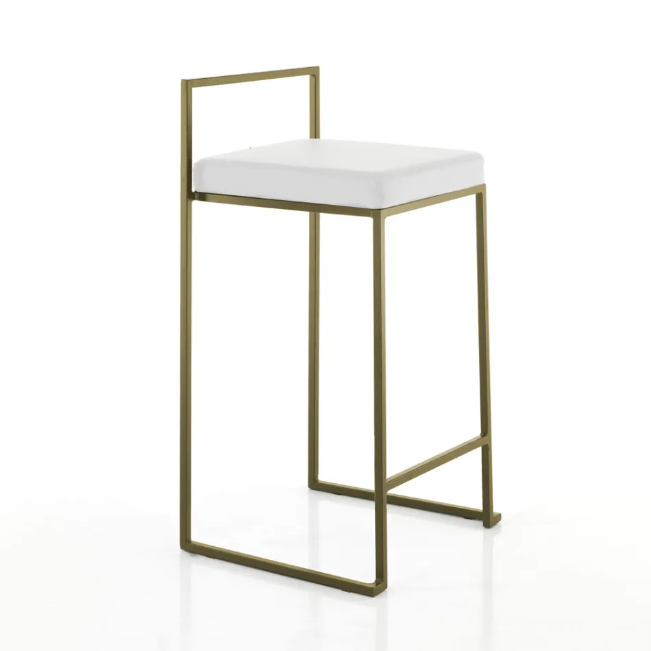 2 Wohnzimmerhocker mit Kunstledersitz - Afnio Viadurini