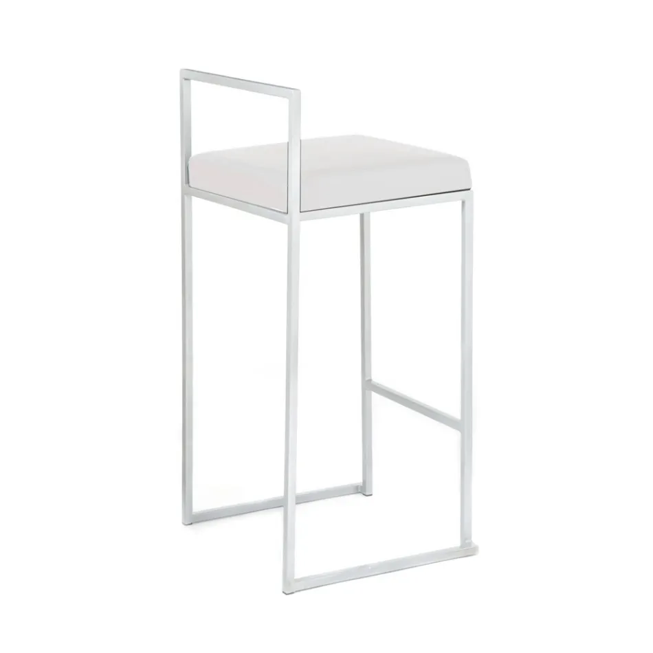 2 Wohnzimmerhocker mit Kunstledersitz - Afnio Viadurini