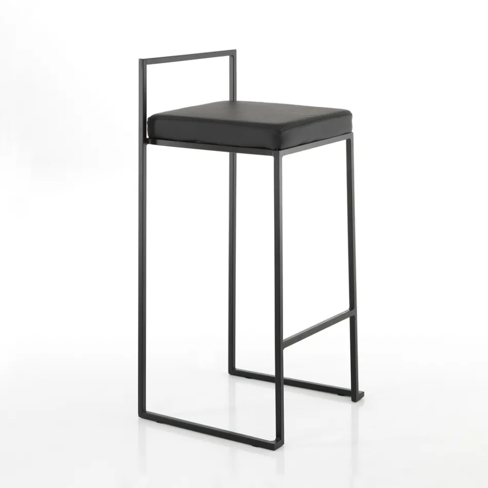 2 Wohnzimmerhocker mit Kunstledersitz - Afnio Viadurini