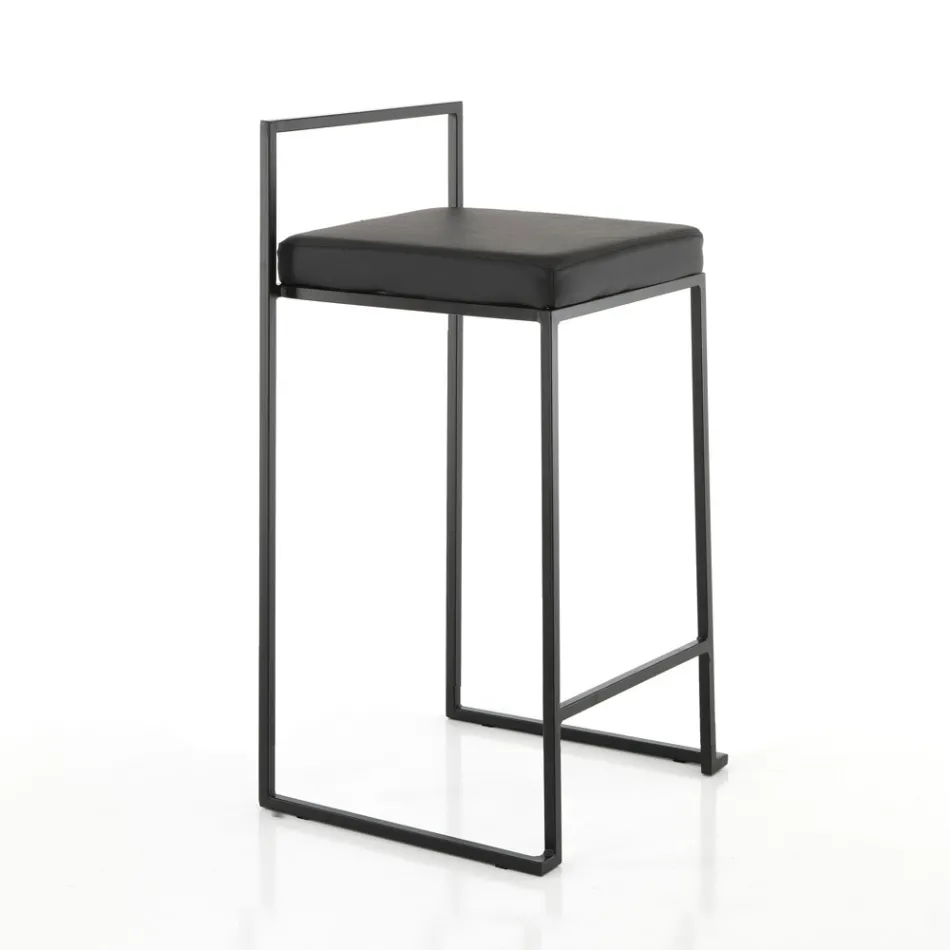 2 Wohnzimmerhocker mit Kunstledersitz - Afnio Viadurini