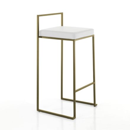 2 Wohnzimmerhocker mit Kunstledersitz - Afnio Viadurini