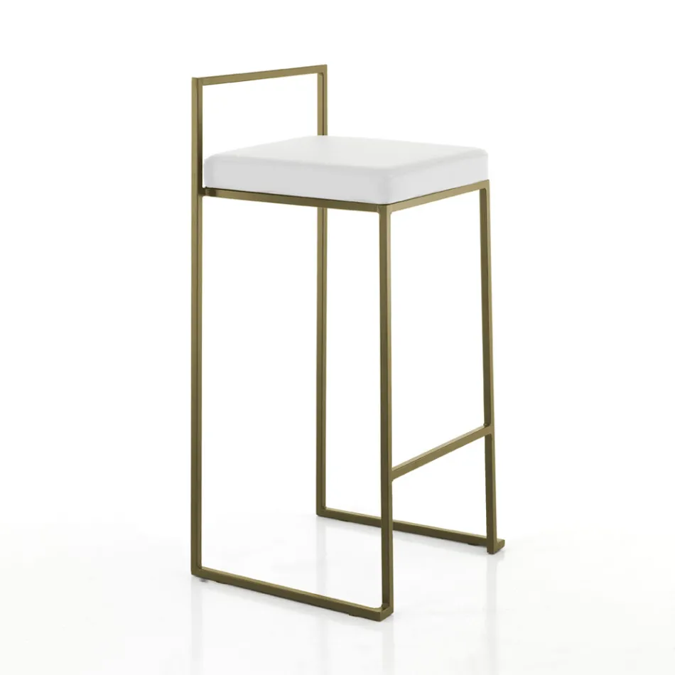 2 Wohnzimmerhocker mit Kunstledersitz - Afnio Viadurini