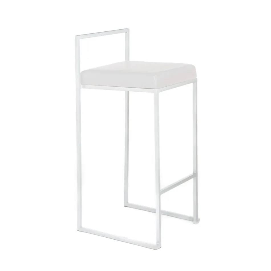 2 Wohnzimmerhocker mit Kunstledersitz - Afnio Viadurini