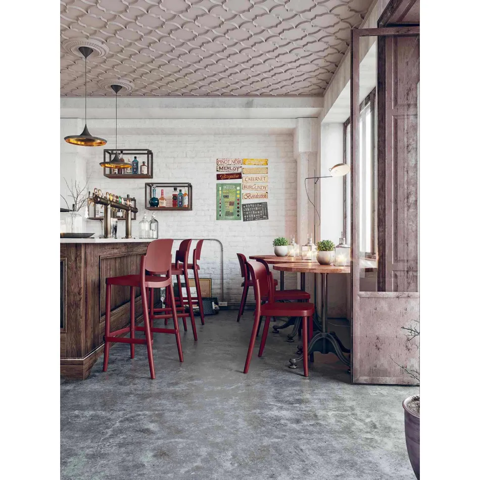 2 stapelbare Außenhocker aus Polypropylen Made in Italy - Calista Viadurini