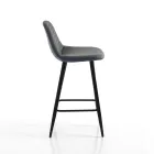 2 Hocker aus Stoff mit Samteffekt in Altgrau – Biscia Viadurini