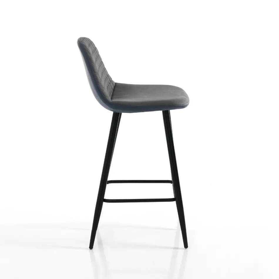 2 Hocker aus Stoff mit Samteffekt in Altgrau – Biscia Viadurini