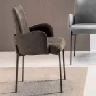 4 Sessel mit farbigem Stoffbezug und lackiertem Metallgestell - Lamberta Viadurini