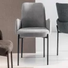 4 Sessel mit farbigem Stoffbezug und lackiertem Metallgestell - Lamberta Viadurini