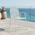 4 traditionelle Gartensessel aus Metall, hergestellt in Italien - Edris Viadurini