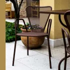 4 moderne Metall-Gartenstühle mit Armlehnen, hergestellt in Italien - Varmo Viadurini