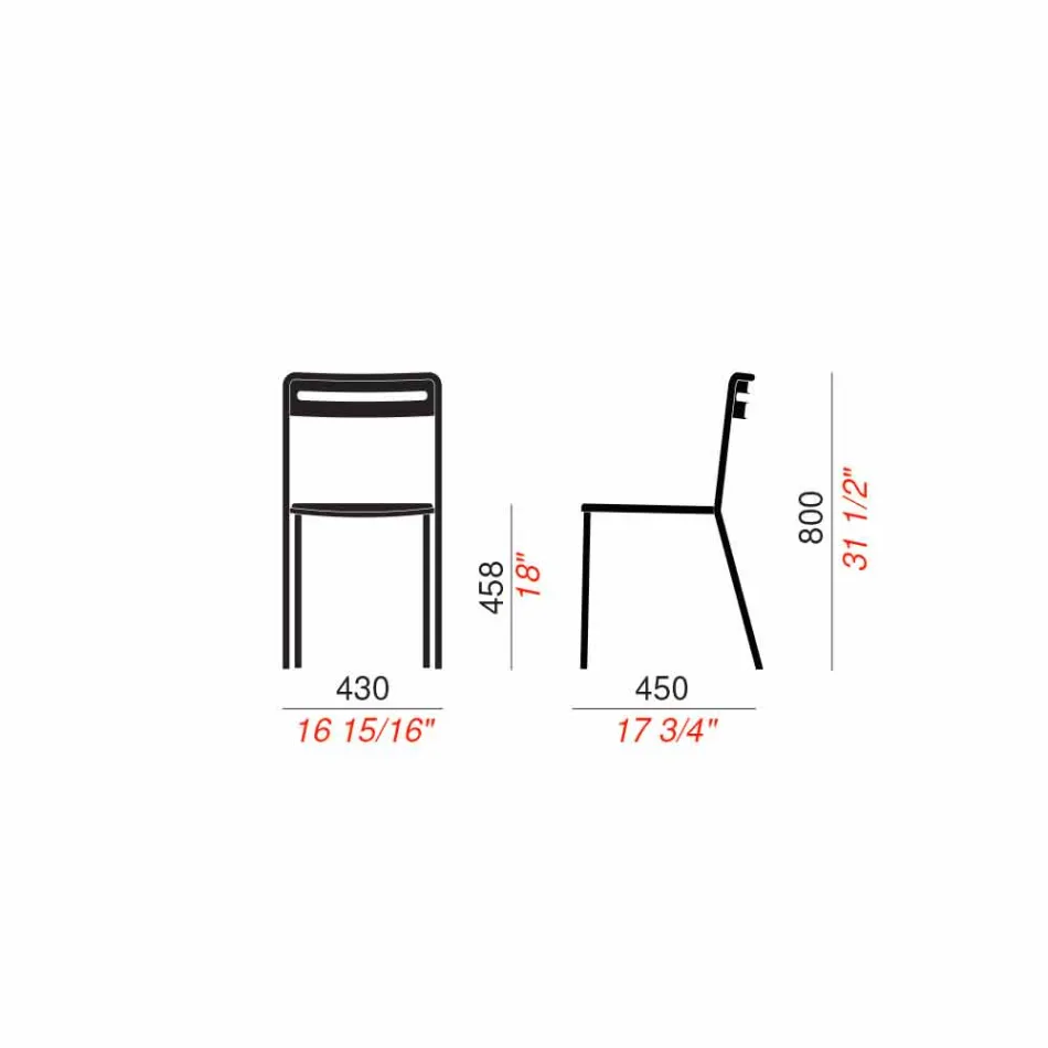 4 stapelbare Metallstühle im Freien Made in Italy - Yolonda Viadurini