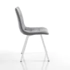 4 Wohnzimmerstühle mit gepolstertem Sitz aus Stoff - Romagna Viadurini