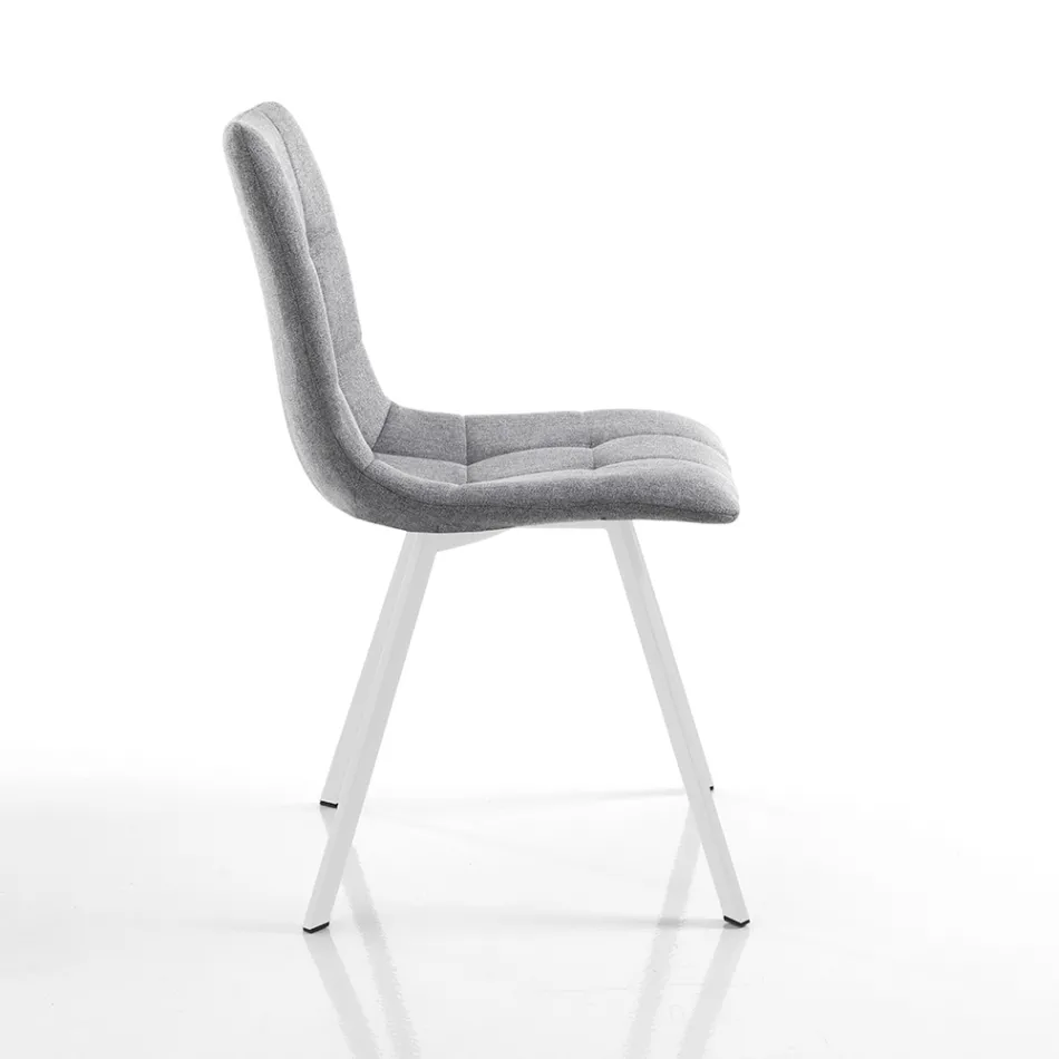 4 Wohnzimmerstühle mit gepolstertem Sitz aus Stoff - Romagna Viadurini