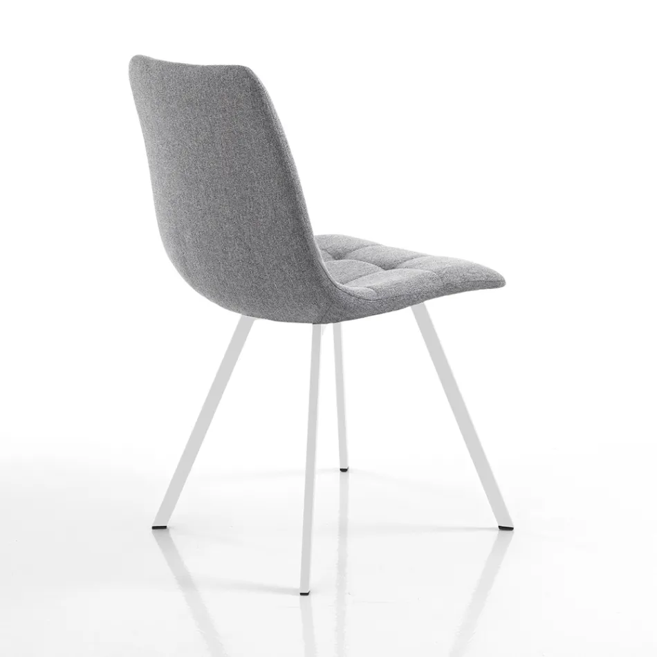 4 Wohnzimmerstühle mit gepolstertem Sitz aus Stoff - Romagna Viadurini