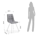 4 Wohnzimmerstühle mit gepolstertem Sitz und Stoffbezug - Romagna Viadurini