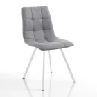 4 Wohnzimmerstühle mit gepolstertem Sitz aus Stoff - Romagna Viadurini