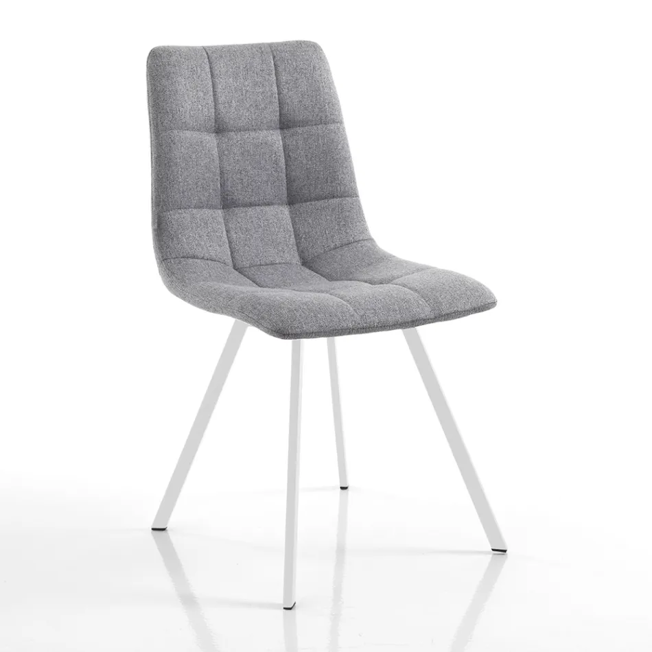 4 Wohnzimmerstühle mit gepolstertem Sitz aus Stoff - Romagna Viadurini