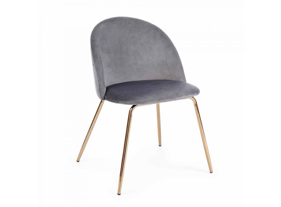 4 Designstühle aus Samt mit Stahlkonstruktion Homemotion - Dania