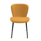 4 Polsterstühle mit Bouclé-Stoffbezug und schwarzem Metallgestell - Tiziana Viadurini