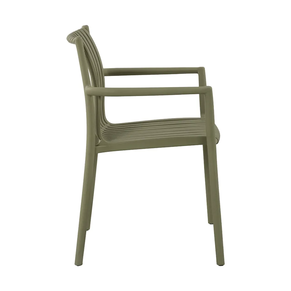 4 stapelbare Gartenstühle aus UV-beständigem Polypropylen - Ondara Viadurini