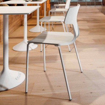4 stapelbare Stühle aus Metall und Polypropylen Made in Italy - Clarinda