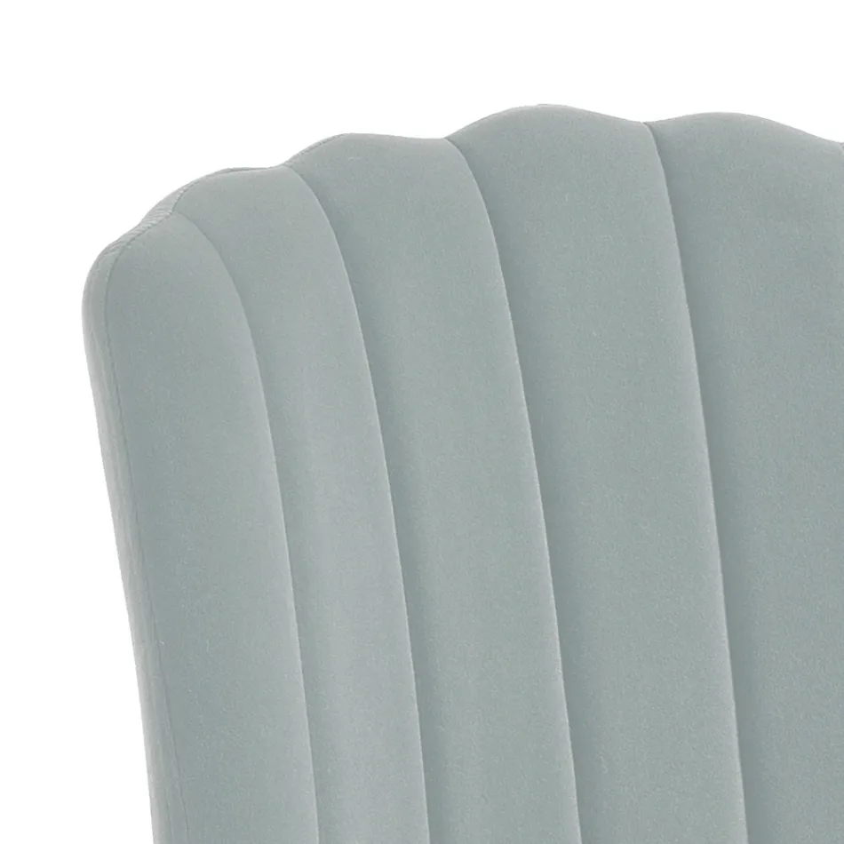 4 Stühle aus grauem Mikrofaserstoff mit Samteffekt – Aprikose Viadurini