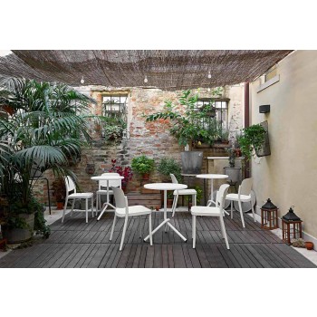 4 moderne stapelbare Gartenstühle aus Polypropylen Made in Italy - Bernetta
