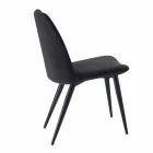 4 gepolsterte Esszimmerstühle mit Samtbezug, hergestellt in Italien – Granella Viadurini