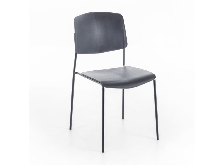 4 Stühle mit Sitz aus Polypropylen in verschiedenen Ausführungen und Metall – Daiquiri Viadurini