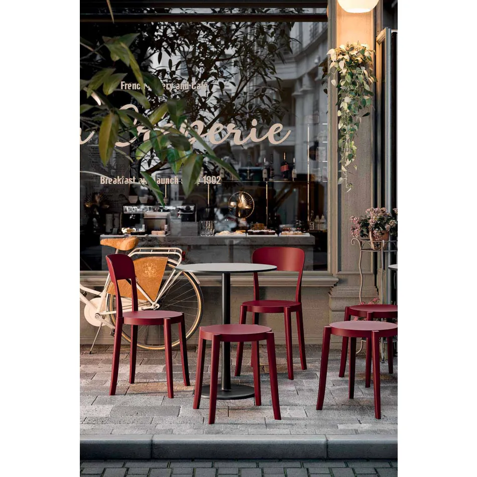 4 stapelbare Außenhocker aus Polypropylen Made in Italy - Anona Viadurini