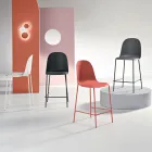 4 Wohnzimmerhocker aus Polypropylen mit Metallgestell - Dinamo Viadurini