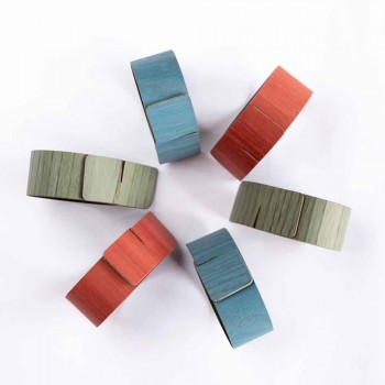 6 Design Serviettenringe in verschiedenen Farben Made in Italy - Potty