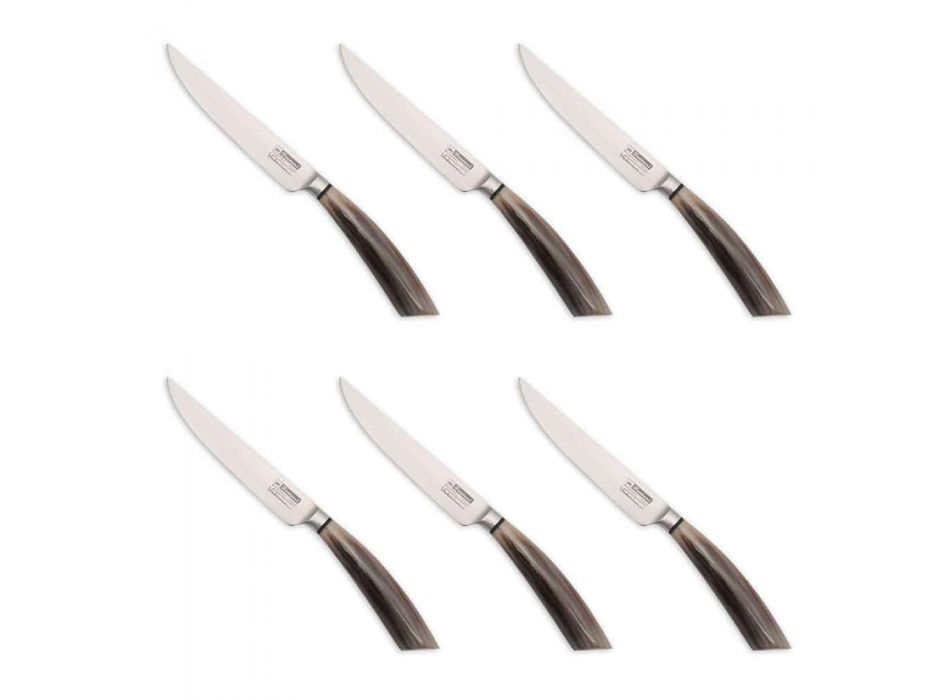 6 handgefertigte Steakmesser aus Horn oder Holz Made in Italy - Zuzana