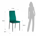 6 Wohnzimmerstühle aus Mikrofaserstoff mit grünem Samteffekt - Kalabrien Viadurini