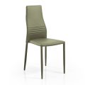 6 stapelbare Stühle aus farbigem Öko-Leder Modernes Design für Wohnzimmer - Merida