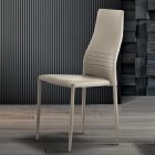 6 stapelbare Stühle aus farbigem Kunstleder in modernem Design für das Wohnzimmer - Merida Viadurini