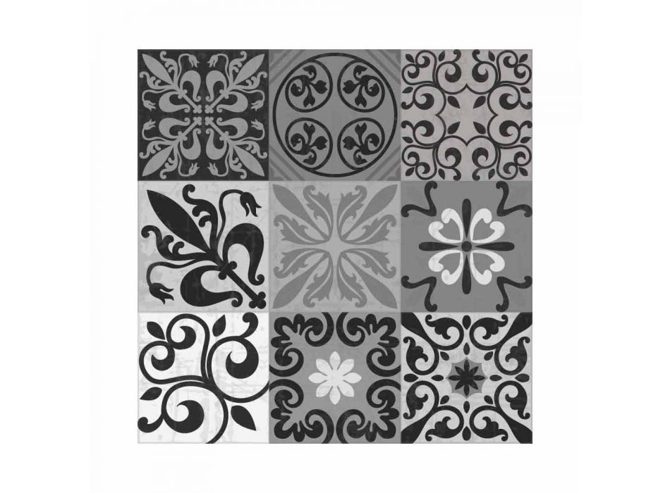 6 elegante Tischsets aus PVC und Polyester mit schwarzem oder grauem Muster - Pita Viadurini