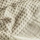 Bademantel mit Kapuze und Leinenrüsche aus Baumwollwabenmuster – Plüsch Viadurini