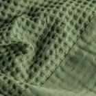 Bademantel mit Kapuze und Leinenrüsche aus Baumwollwabenmuster – Plüsch Viadurini