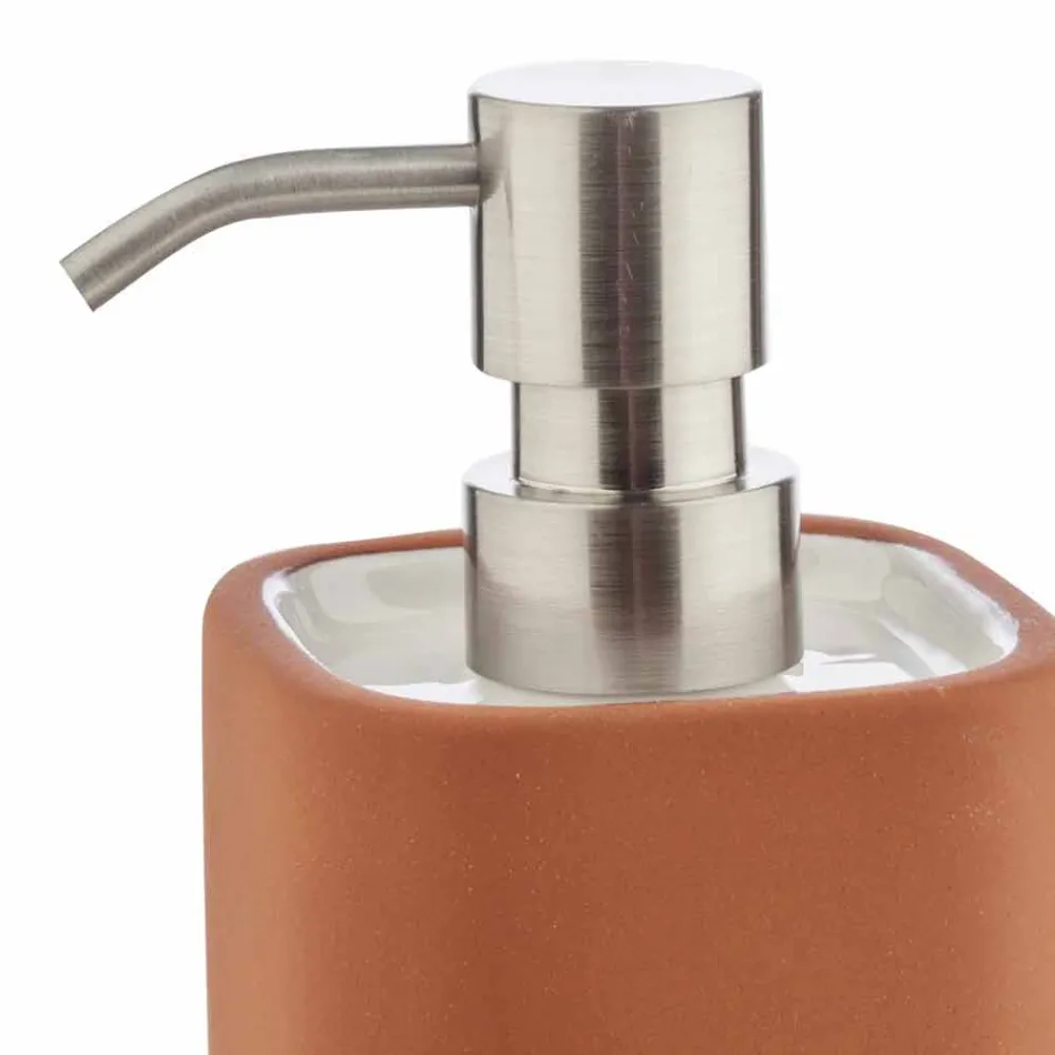 Freistehende Badaccessoires aus Terrakotta und weißer Keramik - Terracotta Viadurini