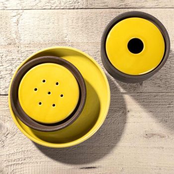 Badezimmerzubehör aus gelbem feuerfestem Ton Made in Italy - Antonella