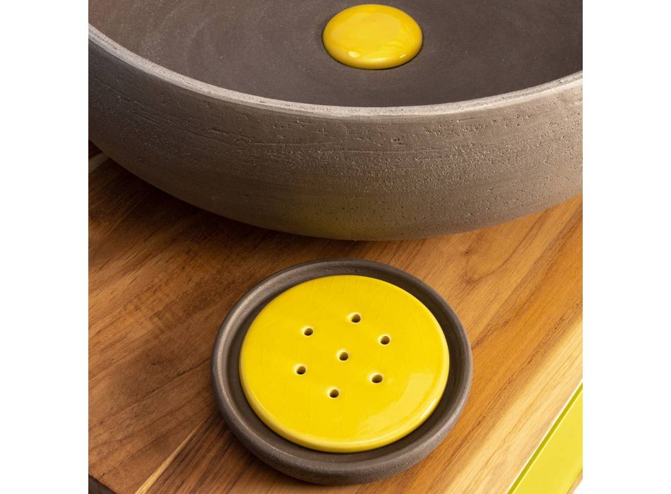 Badezimmerzubehör aus gelbem feuerfestem Ton Made in Italy - Antonella