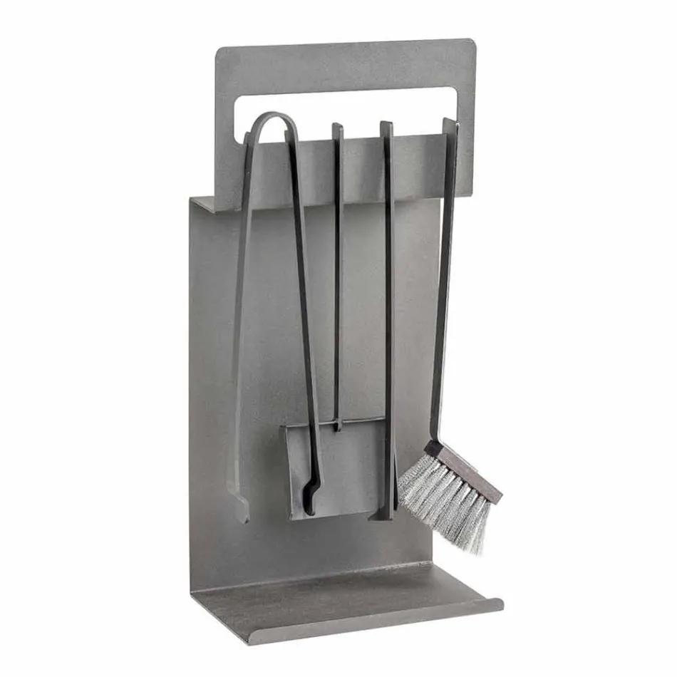 Kaminzubehör aus farbigem Stahl Made in Italy 4 Stück - Rachel Viadurini