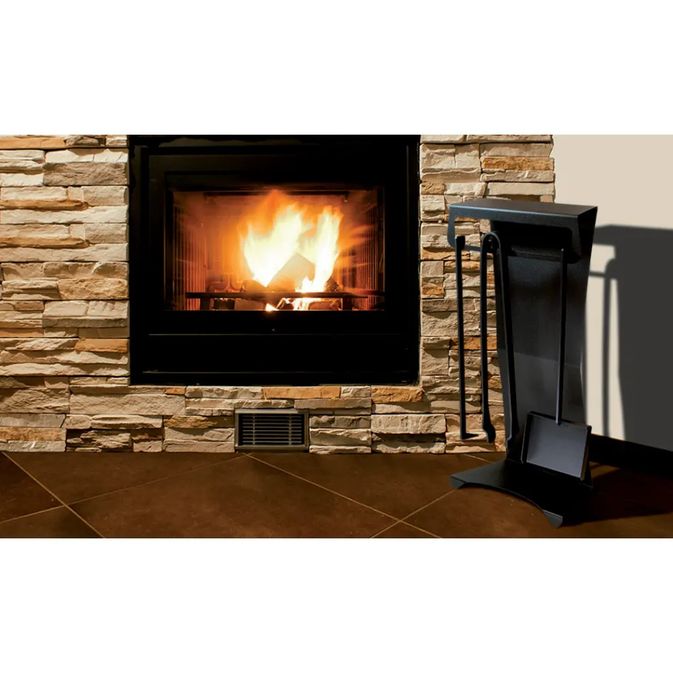 Kaminzubehör aus lackiertem Stahl Made in Italy 3 Stück - Virgil Viadurini