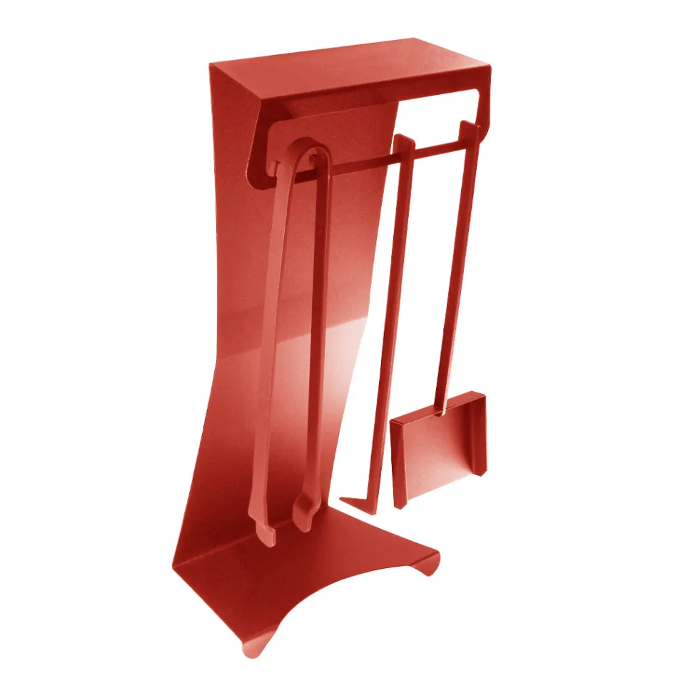 Kaminzubehör aus lackiertem Stahl Made in Italy 3 Stück - Virgil Viadurini