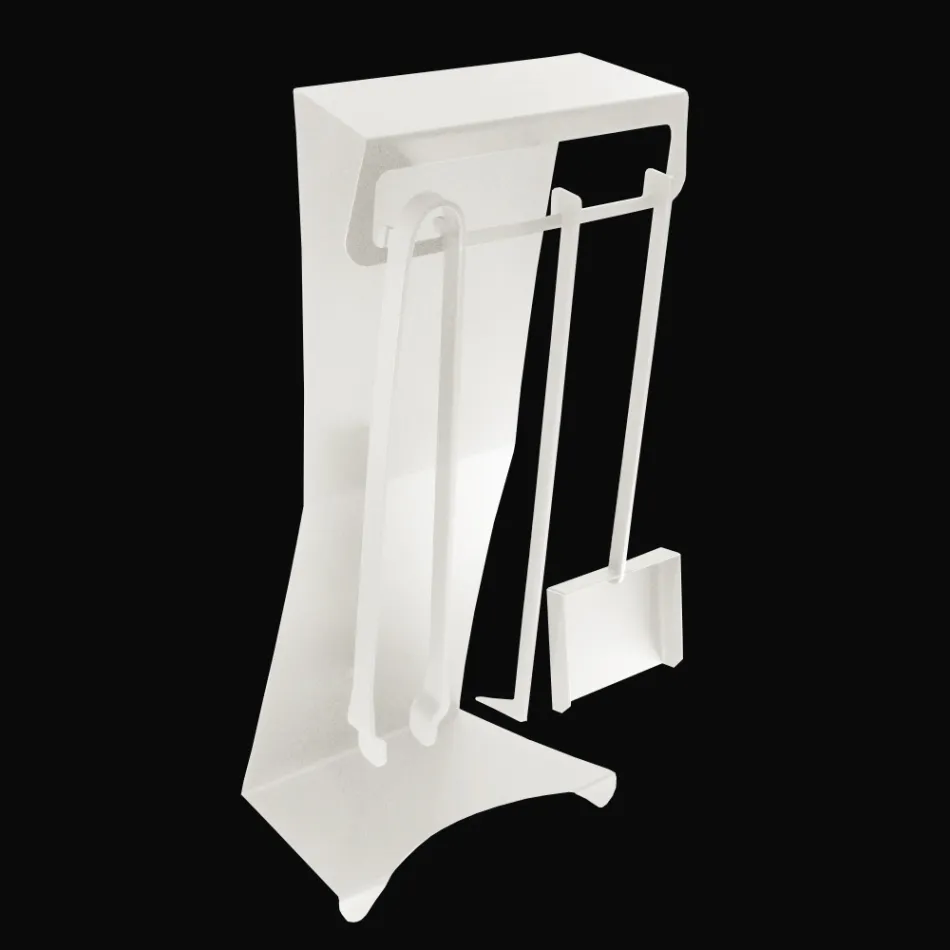 Kaminzubehör aus lackiertem Stahl Made in Italy 3 Stück - Virgil Viadurini