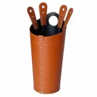 Kaminzubehör mit Nilar Lederhaltern, modernes Design Viadurini