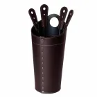 Kaminzubehör mit Nilar Lederhaltern, modernes Design Viadurini