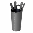 Kaminzubehör mit Nilar Lederhaltern, modernes Design Viadurini